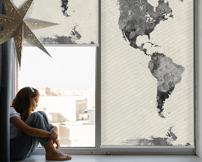 Blackout roller blind for window Black continents