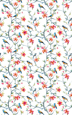 Fabric roller blind for window A bird on a branch