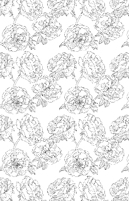 Blackout roller blind for window Drawn roses