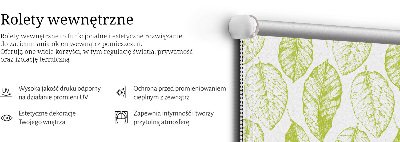 Fabric roller blind for window Lime leaves