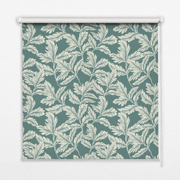 Blackout roller blind for window Leaf wallpaper