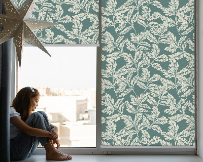 Blackout roller blind for window Leaf wallpaper