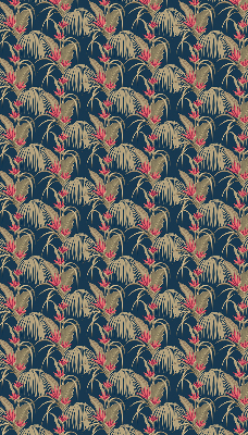 Fabric roller blind for window Interesting plants
