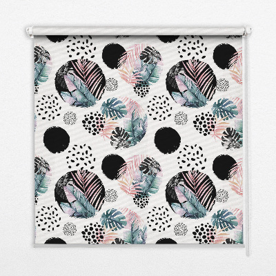 Blackout roller blind Circles and leaves