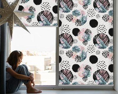 Blackout roller blind Circles and leaves