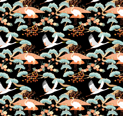 Fabric roller blind for window Flying heron