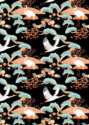 Fabric roller blind for window Flying heron