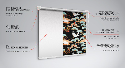 Fabric roller blind for window Flying heron