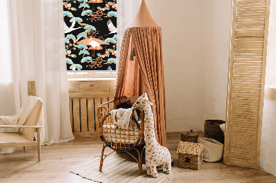 Fabric roller blind for window Flying heron