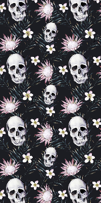 Blackout roller blind Skulls among flowers