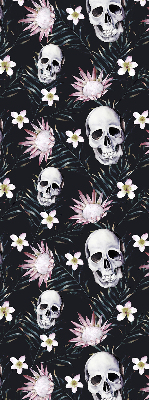 Blackout roller blind Skulls among flowers