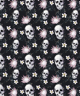 Blackout roller blind Skulls among flowers