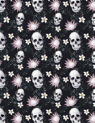 Blackout roller blind Skulls among flowers
