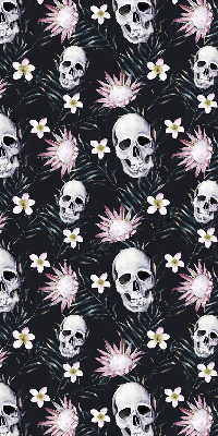 Blackout roller blind Skulls among flowers