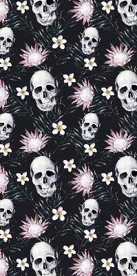 Blackout roller blind Skulls among flowers