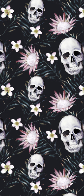 Blackout roller blind Skulls among flowers