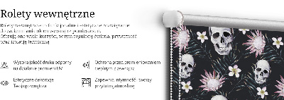 Blackout roller blind Skulls among flowers