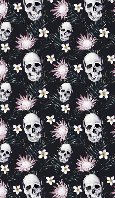 Blackout roller blind Skulls among flowers