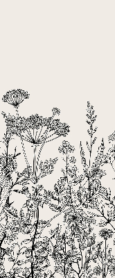Blackout roller blind Gray flowers
