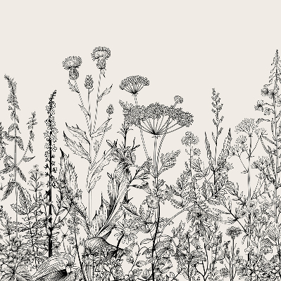 Blackout roller blind Gray flowers