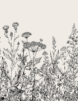Blackout roller blind Gray flowers