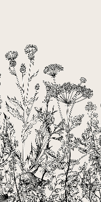Blackout roller blind Gray flowers