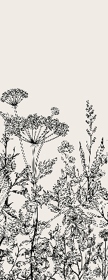 Blackout roller blind Gray flowers
