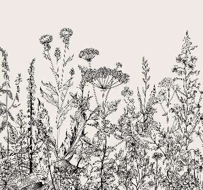 Blackout roller blind Gray flowers