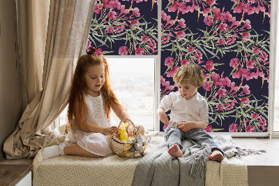 Blackout roller blind for window Exotic flower