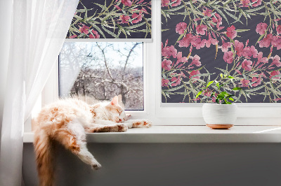 Blackout roller blind for window Exotic flower