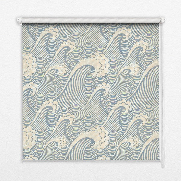 Fabric roller blind for window Water waves