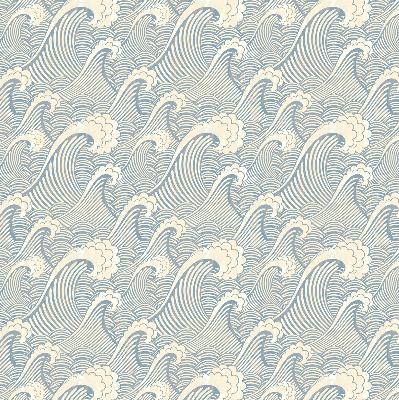 Fabric roller blind for window Water waves