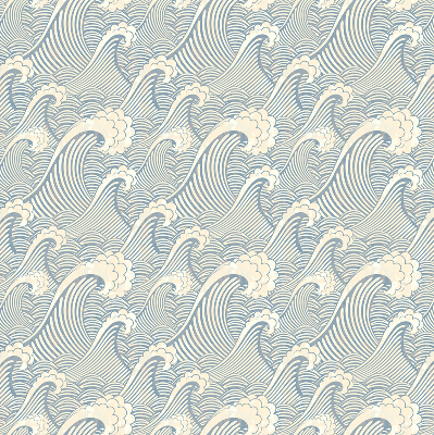 Fabric roller blind for window Water waves