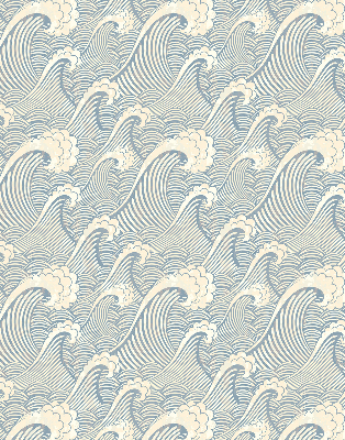 Fabric roller blind for window Water waves