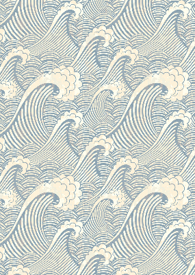 Fabric roller blind for window Water waves