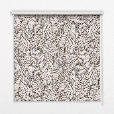 Blackout roller blind for window Drawn palm leaves