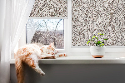 Blackout roller blind for window Drawn palm leaves