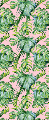 Fabric roller blind for window Tropical leaf varieties