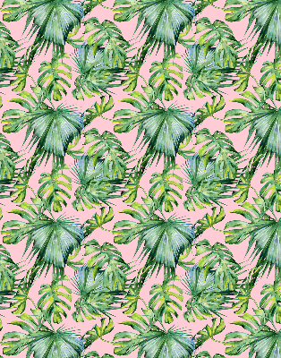 Fabric roller blind for window Tropical leaf varieties