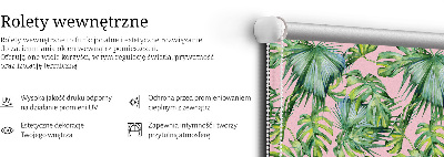 Fabric roller blind for window Tropical leaf varieties