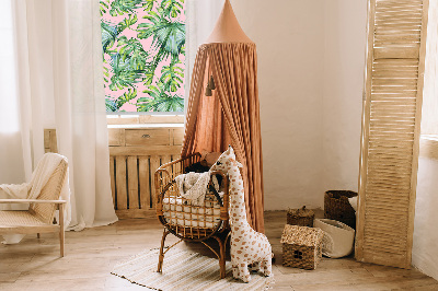 Fabric roller blind for window Tropical leaf varieties
