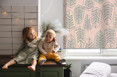 Blackout roller blind for window Colorful leaves