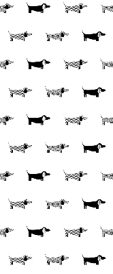 Fabric roller blind for window Drawn dogs