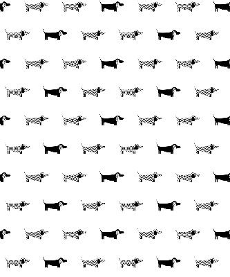 Fabric roller blind for window Drawn dogs