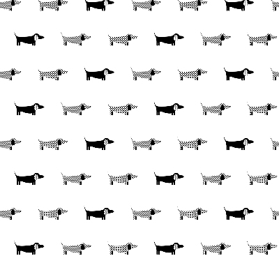 Fabric roller blind for window Drawn dogs