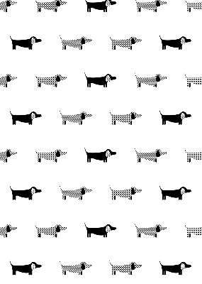 Fabric roller blind for window Drawn dogs
