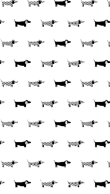 Fabric roller blind for window Drawn dogs