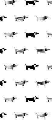 Fabric roller blind for window Drawn dogs