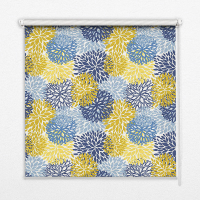 Blackout roller blind for window Painted plants