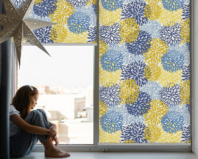 Blackout roller blind for window Painted plants